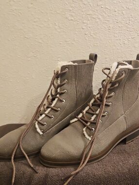 Rothy's Knit Ankle Lace-up Boots in Taupe - OFFERS WELCOME!